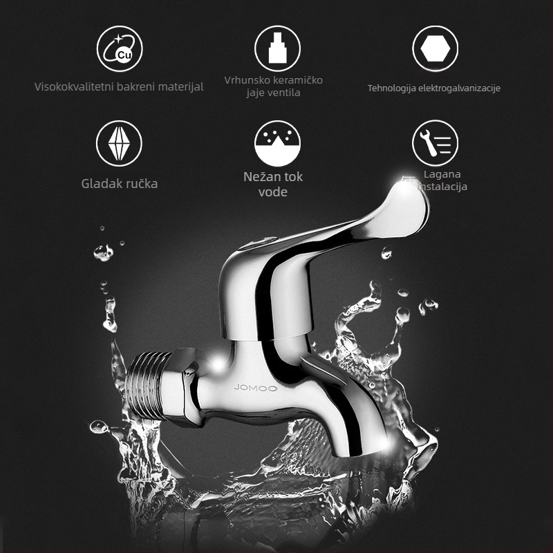 Ventil za mop bazen za perilicu – bakarna legura, zidna ugradnja, otvaranje imbus ključem, keramički jezgreni ventil, model 7116-234/1C-1