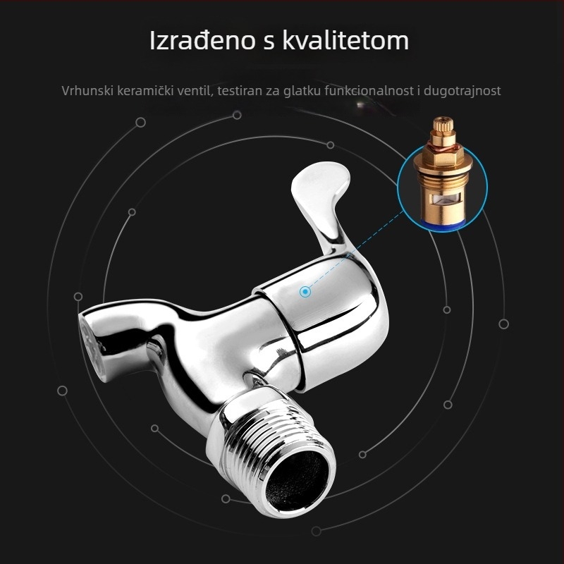 Ventil za mop bazen za perilicu – bakarna legura, zidna ugradnja, otvaranje imbus ključem, keramički jezgreni ventil, model 7116-234/1C-1