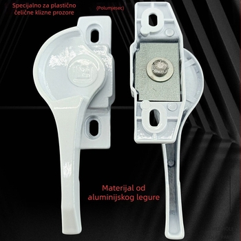 Brava za klizni prozor od aluminijske legure, Crescent lock, modern minimalistički dizajn
