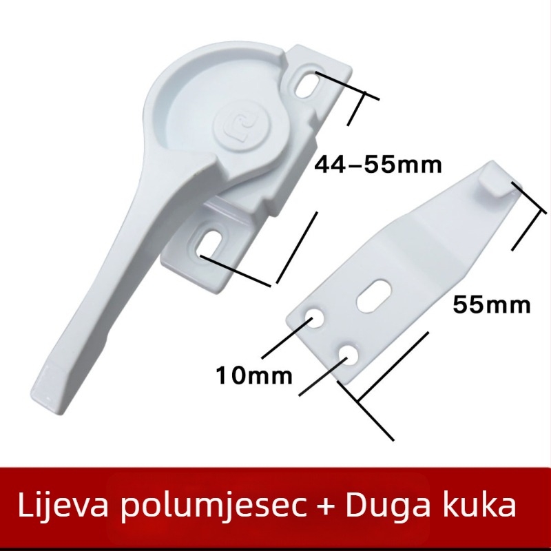 Brava za klizni prozor od aluminijske legure, Crescent lock, modern minimalistički dizajn