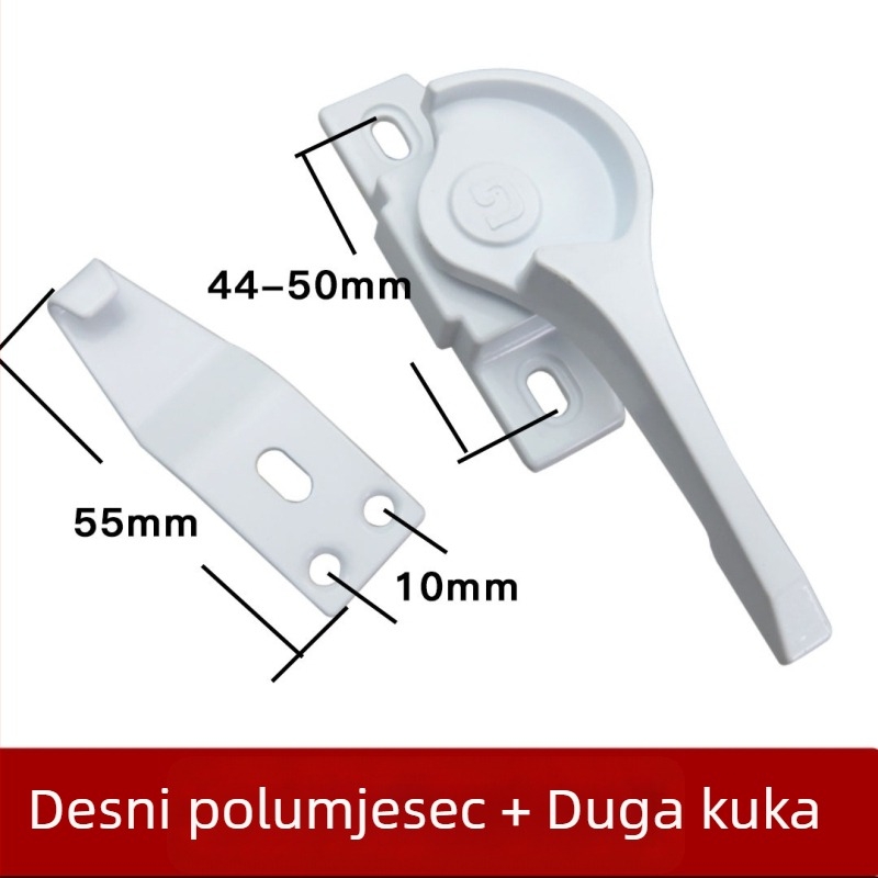 Brava za klizni prozor od aluminijske legure, Crescent lock, modern minimalistički dizajn