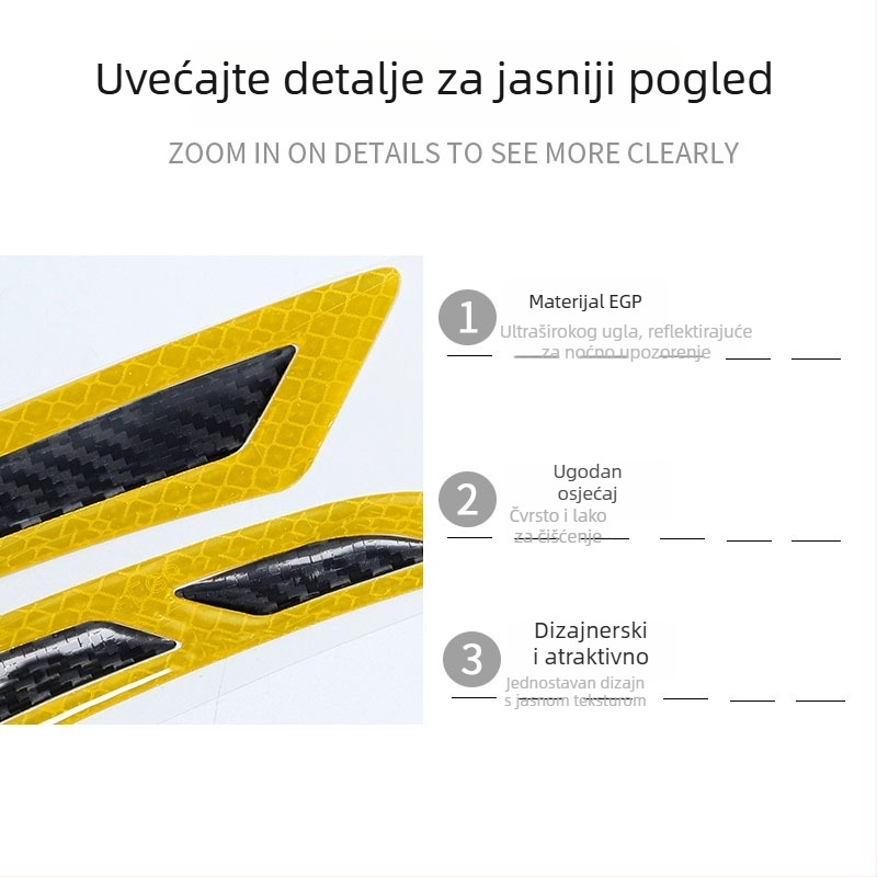 Yazuite Traka za branik - Reflektirajuća naljepnica, Model 90845, Kompatibilno sa svim modelima