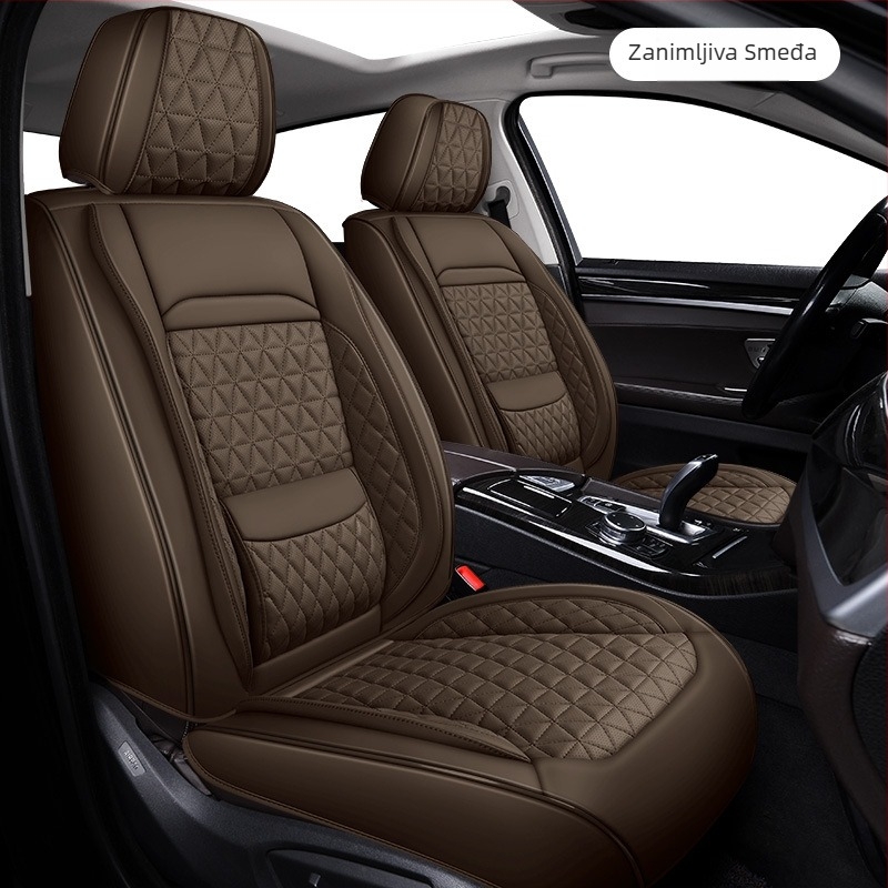 Set navlaka za autosjedalice od prave kože, pet dijelova, univerzalno za sve sezone, potpuno obuhvaćanje