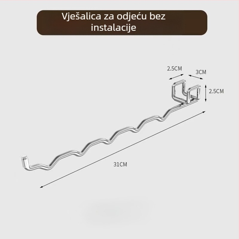 Sklopiva vješalica za odjeću • s jednim kukom, modernim stilom • nehrđajući čelik • nosivost 20–30 kg • Marka Ronggu