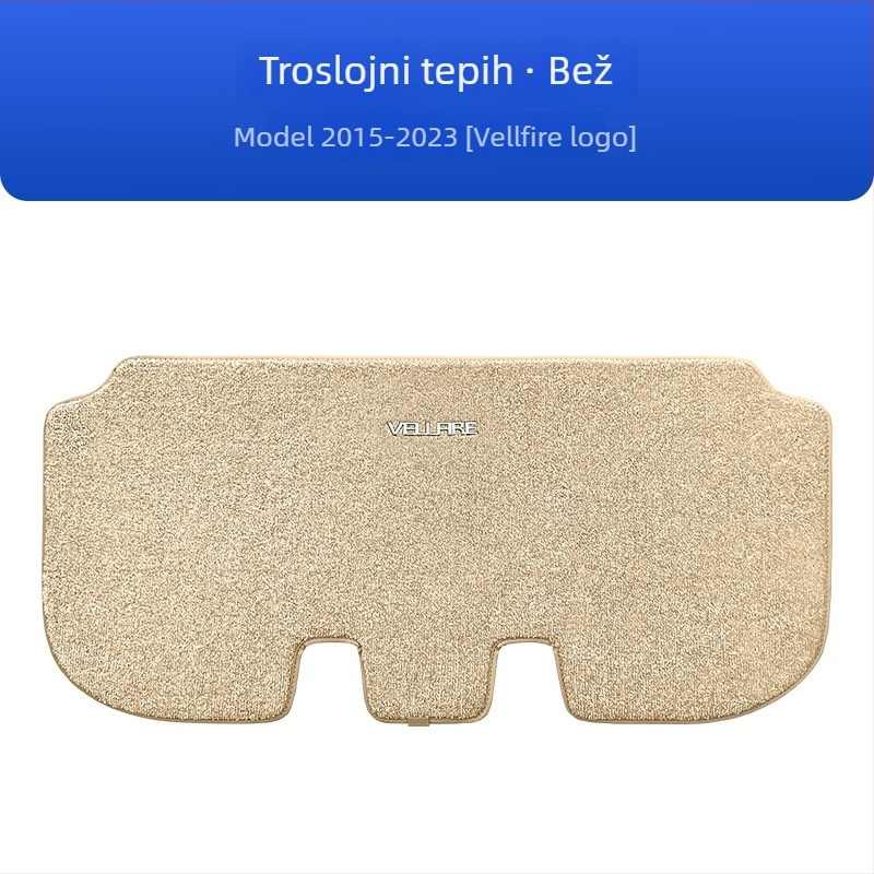 Set prostirki za tri reda za Toyota Alphard 20 seriju i Vellfire 30 seriju, imitacija kašmira, debljina 12 mm, prilagodljiva izrada, s logom