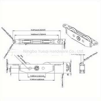 Kladka za klizna vrata i prozore — željezo/nerđajući čelik, Ph03, za staklena vrata terase, moderan stil