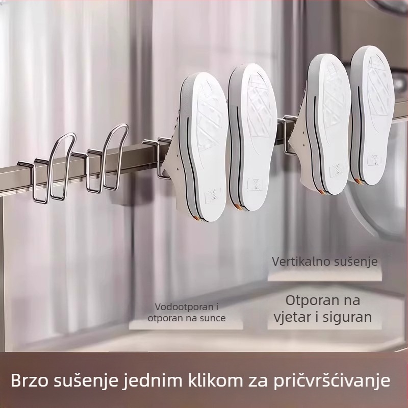 Nerđajući čelični vješak za cipele, jednostavan dizajn s jednim kukom, vanjska upotreba na balkonu, nosivost 1-3 kg