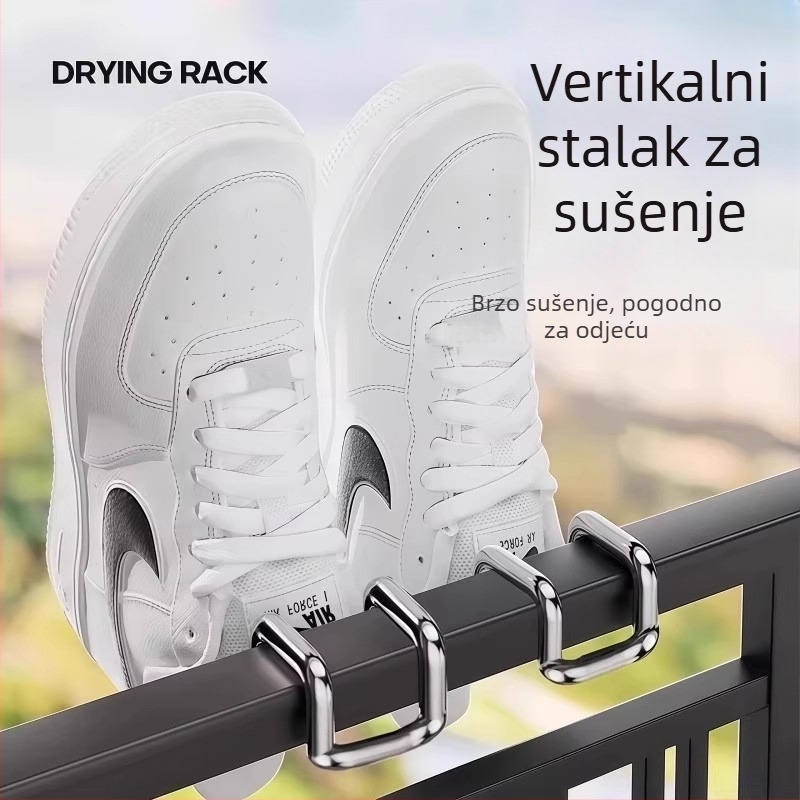 Nerđajući čelični vješak za cipele, jednostavan dizajn s jednim kukom, vanjska upotreba na balkonu, nosivost 1-3 kg