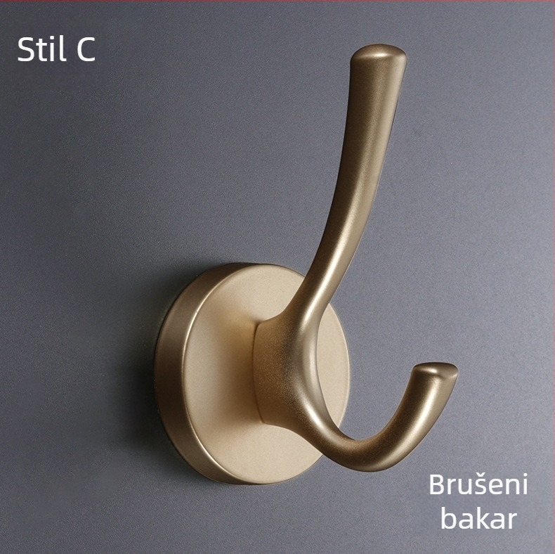 Vješalica za odjeću iza vrata – model SC; materijal: cinkova legura; površinska obrada: oksidacija; uporaba: iza vrata; stil: moderni minimalistički