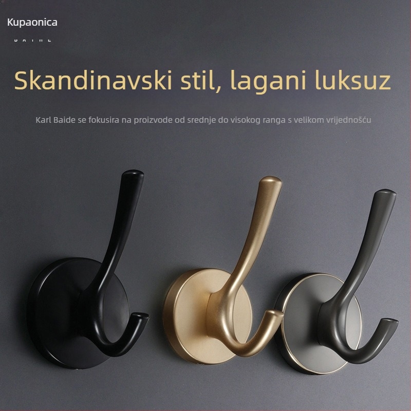 Vješalica za odjeću iza vrata – model SC; materijal: cinkova legura; površinska obrada: oksidacija; uporaba: iza vrata; stil: moderni minimalistički