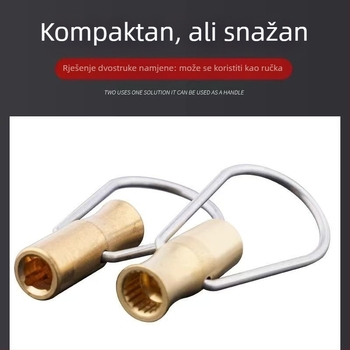 Jezgro ventila vanjske slavine - bakar, dvostruki ključ, četverokutni osovinski, model 666, 360° okret, moderni minimalistički dizajn