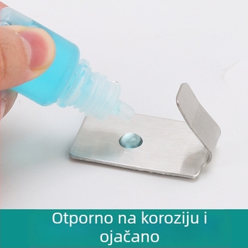 Ljepljiva kuka od nehrđajućeg čelika, zidna, jednokuka, nosivost 0–1 kg