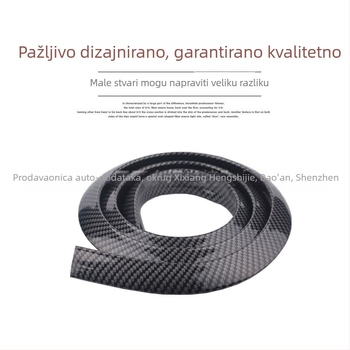 Univerzalna gumena dekorativna traka za obod kotača sa 3D uzorkom karbonskih vlakana, model 30256