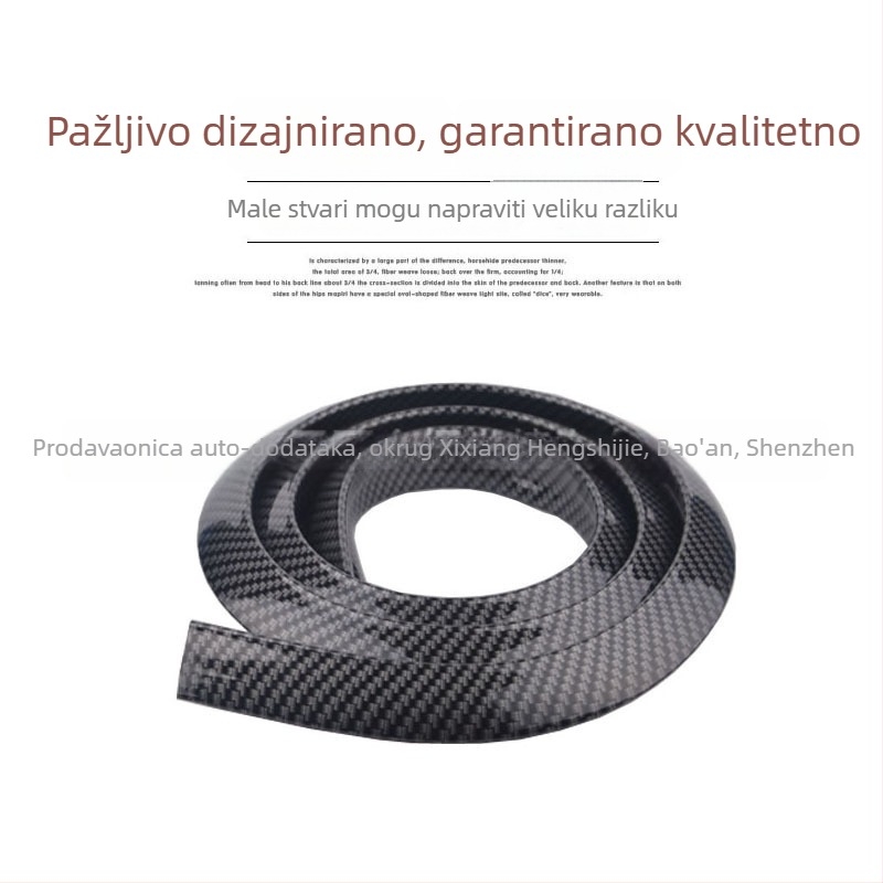 Univerzalna gumena dekorativna traka za obod kotača sa 3D uzorkom karbonskih vlakana, model 30256