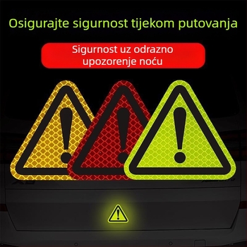 Reflektirajuće sigurnosne naljepnice za automobil – trokutasti oblik, samoljepljive, materijal: ljepliva traka