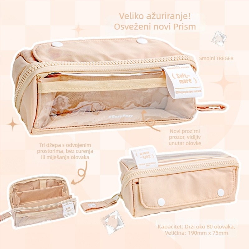 Pernica Rosyposy – Prism dizajn, veliki otvor, veliki kapacitet, pregrada, dvostrani