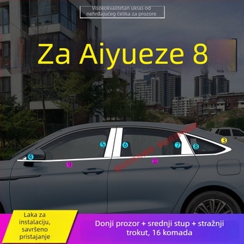 Dekorativna traka za rub prozora i vrata za Chery Arrizo 8 i Fengyun A8 – Nehrđajući čelik