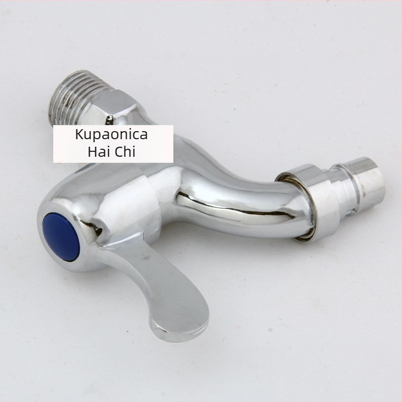 Slavina za perilicu - zidna montaža, tijelo od legure, keramički jezgreni ventil, 20 mm ulaz/izlaz, 0,8–1,2 MPa, 0–90°C, elektroplatirana površina