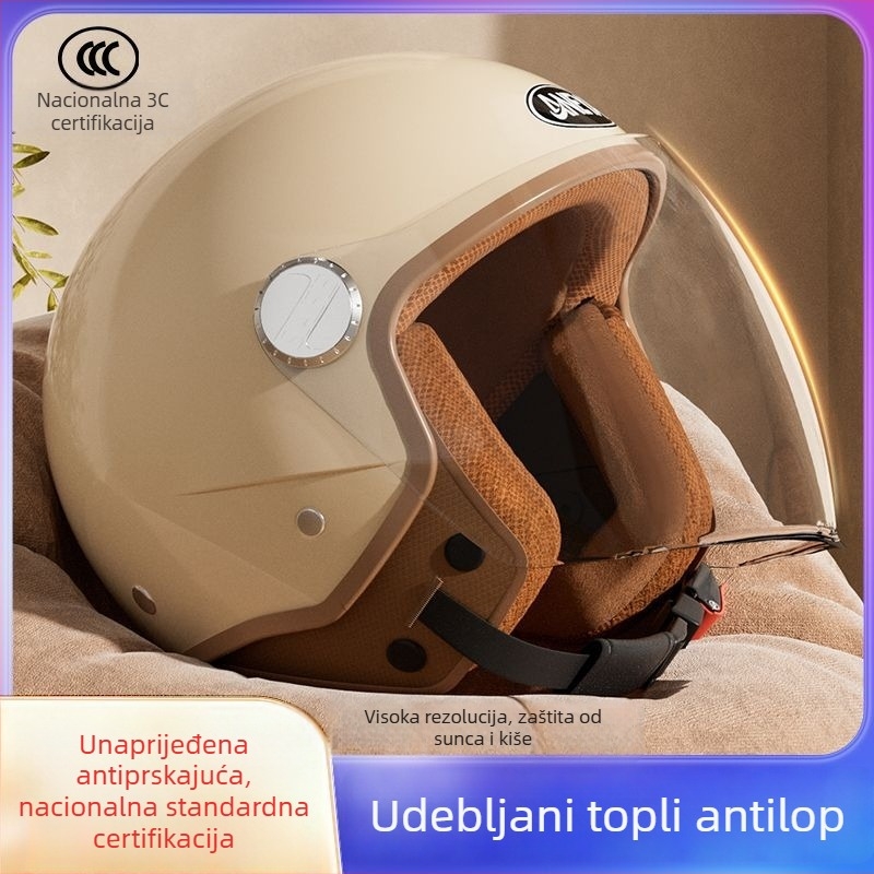 Polu-šlem za motocikl - ABS materijal, univerzalna primjena, zimska uporaba, Gb811-2022b certifikat