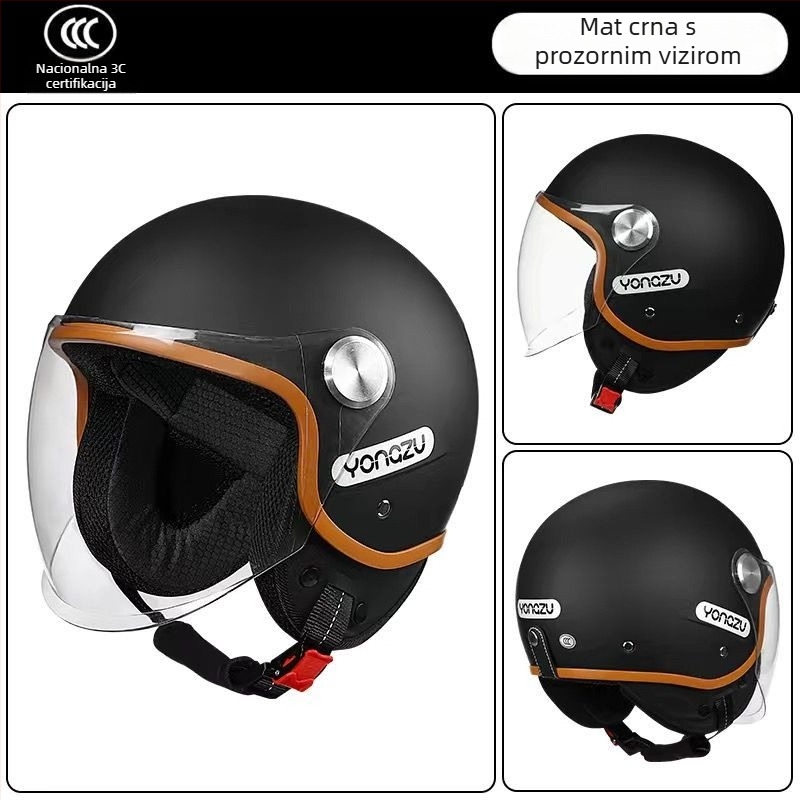 Polu-šlem za motocikl - ABS materijal, univerzalna primjena, zimska uporaba, Gb811-2022b certifikat