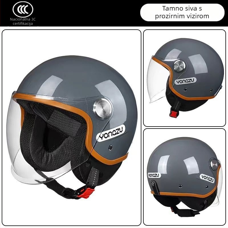 Polu-šlem za motocikl - ABS materijal, univerzalna primjena, zimska uporaba, Gb811-2022b certifikat