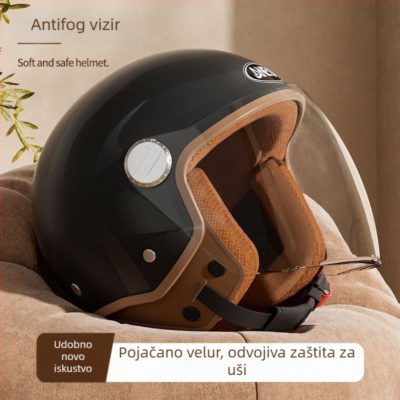 Polu-šlem za motocikl - ABS materijal, univerzalna primjena, zimska uporaba, Gb811-2022b certifikat
