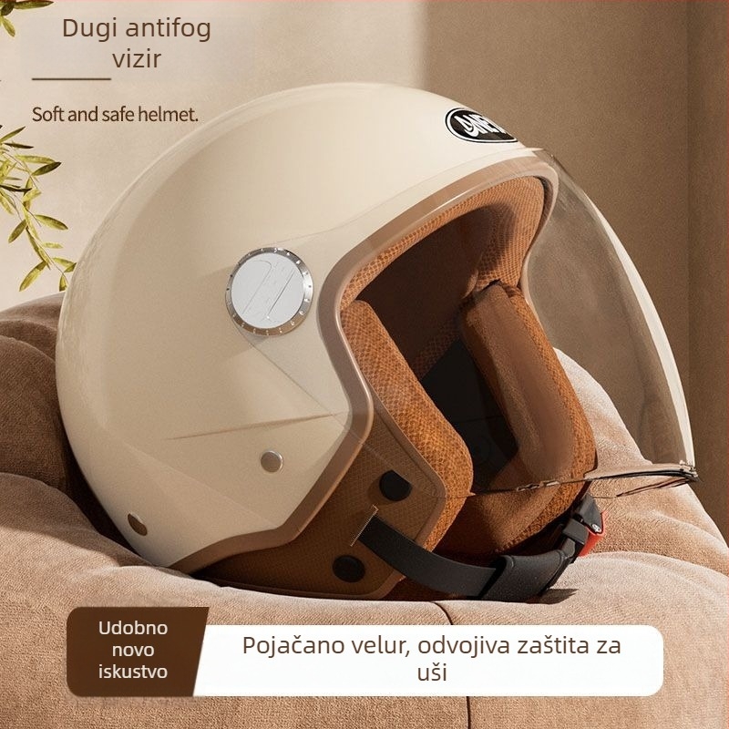 Polu-šlem za motocikl - ABS materijal, univerzalna primjena, zimska uporaba, Gb811-2022b certifikat