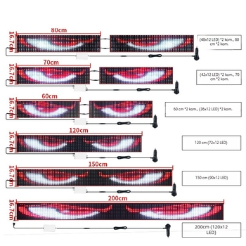 Unutarnja LED rasvjeta automobila s fleksibilnim RGB zaslonom – dizajn đavolskog oka, 12–24V, 5W, materijal LED+PV+silika gel