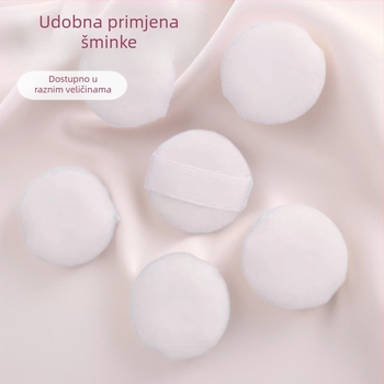 Puf za suhi puder, izuzetno mekan kristalni velur, okrugli oblik, za fiksiranje pudera