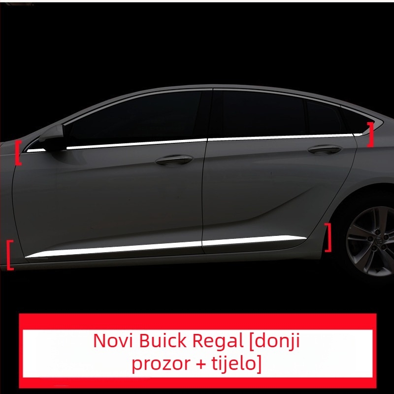 Buick Regal kromirane prozorske trake – nehrđajući čelik (Brand: Powerful manufacturer; Automobilske marke: Shangjia; Materijal: Other; Obrada: No)