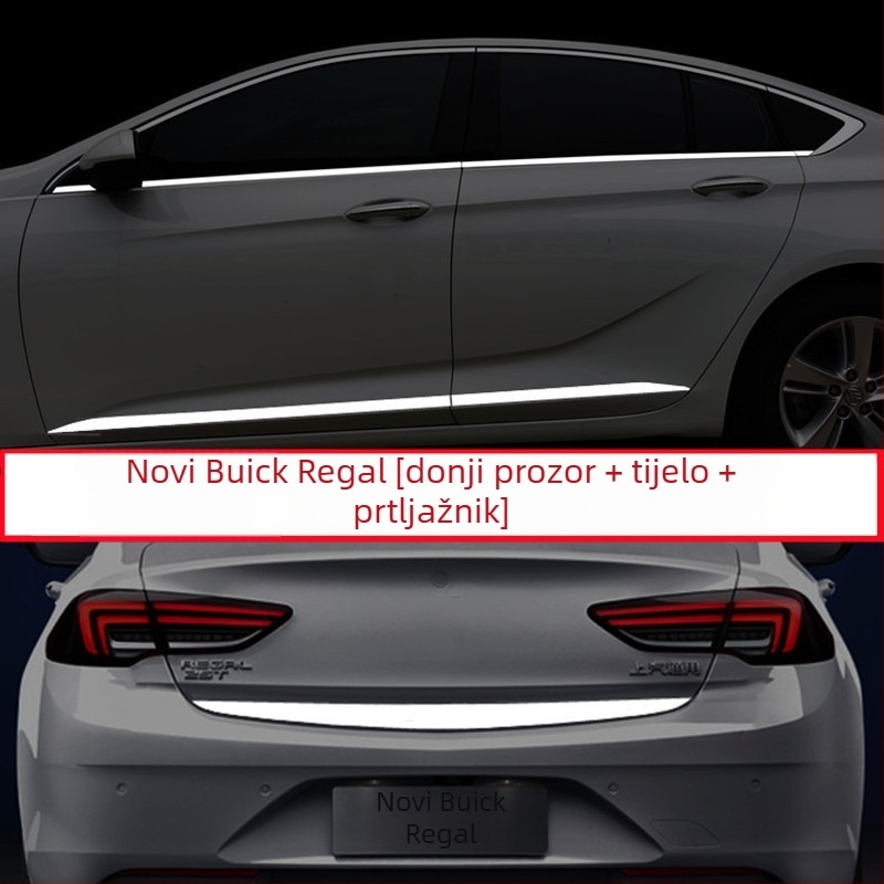 Buick Regal kromirane prozorske trake – nehrđajući čelik (Brand: Powerful manufacturer; Automobilske marke: Shangjia; Materijal: Other; Obrada: No)