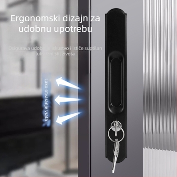 Brava s kukom od nehrđajućeg čelika, okrugla glava, jednostranična i dvostrana, elektroplatirana površina, za balkonske i klizne vrata