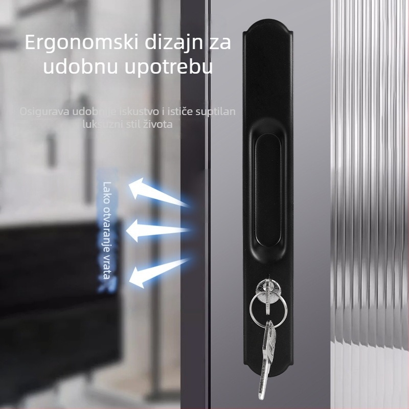 Brava s kukom od nehrđajućeg čelika, okrugla glava, jednostranična i dvostrana, elektroplatirana površina, za balkonske i klizne vrata