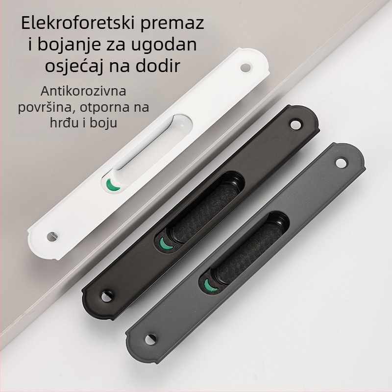Brava s kukom od nehrđajućeg čelika, okrugla glava, jednostranična i dvostrana, elektroplatirana površina, za balkonske i klizne vrata
