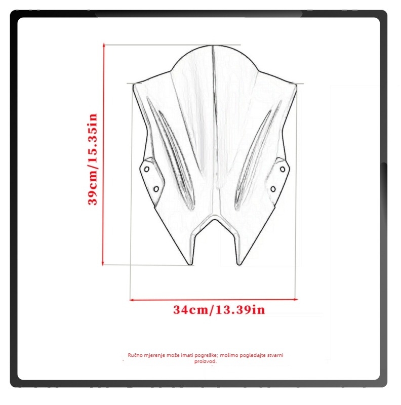 Df167 Polikarbonatni prednji vjetrobran Kawasaki Ninja 500 EX/SE (2024-2025)