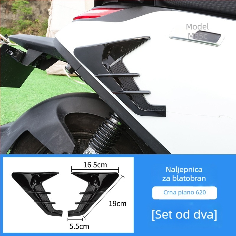 HDELF Dekorativna naljepnica za blatnik automobila – za karoseriju, uzorak imitacije škrge morskog psa, TPU/ABS, lijepljenje
