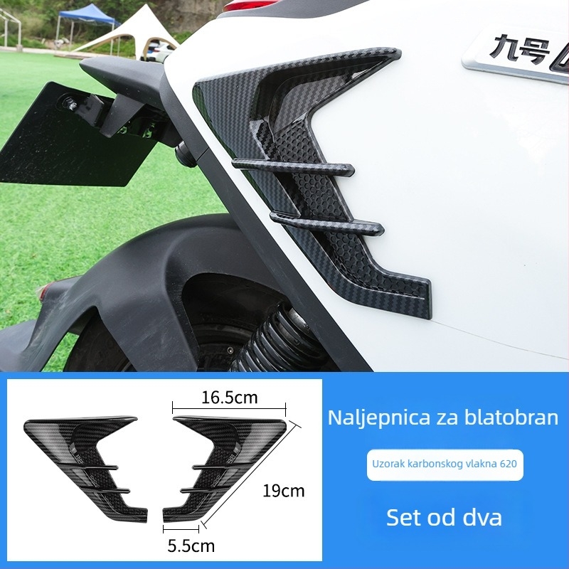 HDELF Dekorativna naljepnica za blatnik automobila – za karoseriju, uzorak imitacije škrge morskog psa, TPU/ABS, lijepljenje