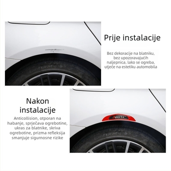 Dekorativne samoljepljive zaštite za blatnik s karbonskom teksturom, reflektirajuće, vodootporne, otporne na ogrebotine, mekani gumeni zaštitni sloj.