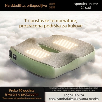 Grijana podloga za sjedenje s memory pjenom za ured i automobil