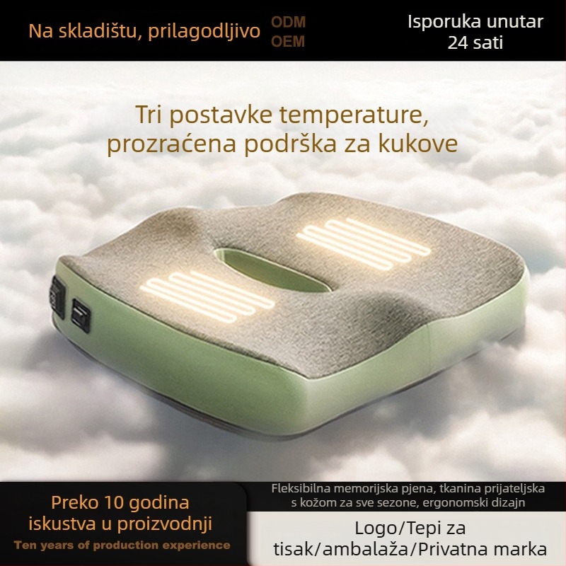 Grijana podloga za sjedenje s memory pjenom za ured i automobil