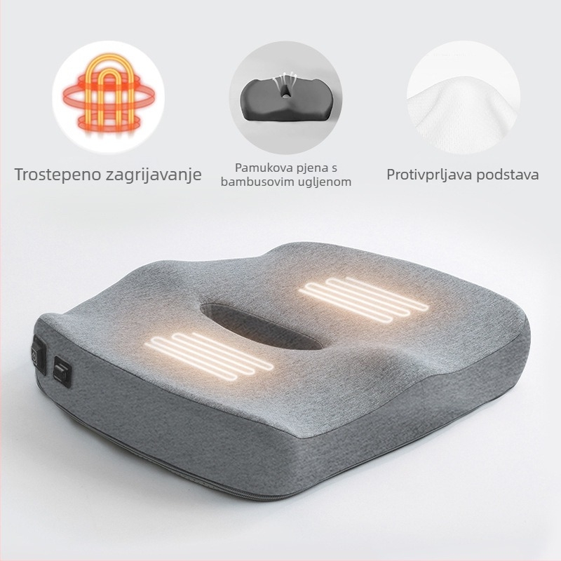 Grijana podloga za sjedenje s memory pjenom za ured i automobil