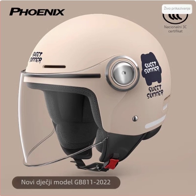 Phoenix dječja kaciga | ABS materijal, 3C certificirana kaciga za motocikle za djecu, certifikat 2023011105565153