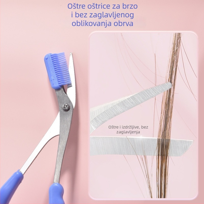 Marianne set škare za obrve i trimer, kozmetički alati, češalj za obrve, makro oštrica, oštar i nježan prema koži