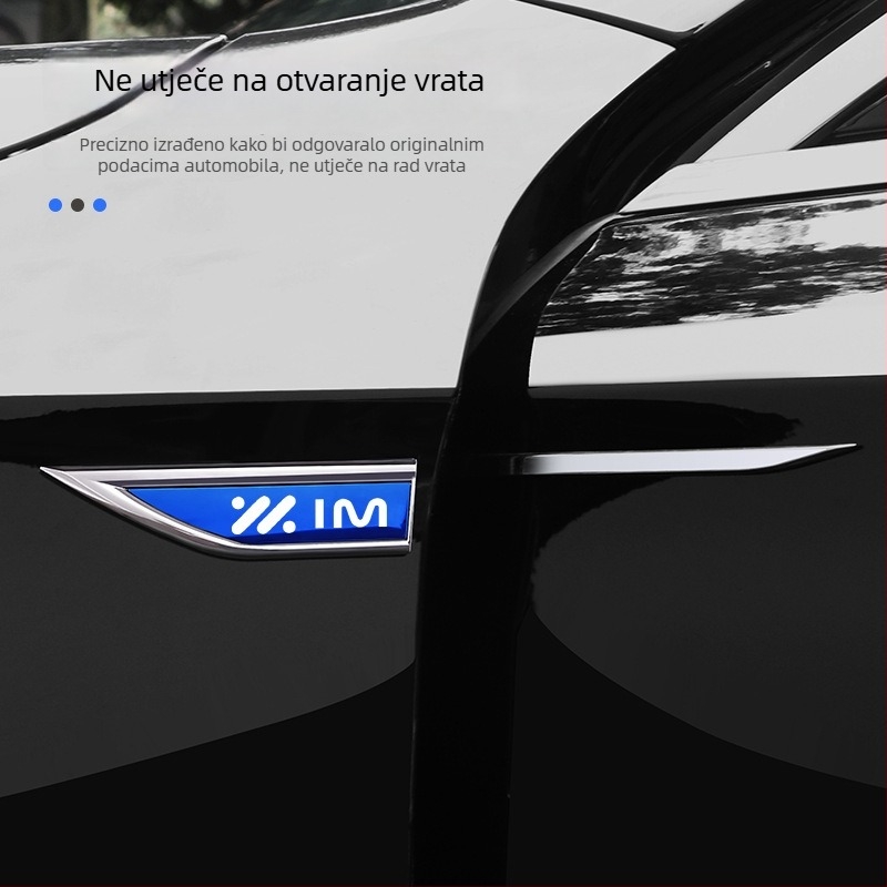 Naljepnica za blatnik automobila za Zhiji L6/L7/LS6/LS7, Bohanya, cinkovo-niklovano + nehrđajući čelik, uzorak pametne naljepnice, ljepilo