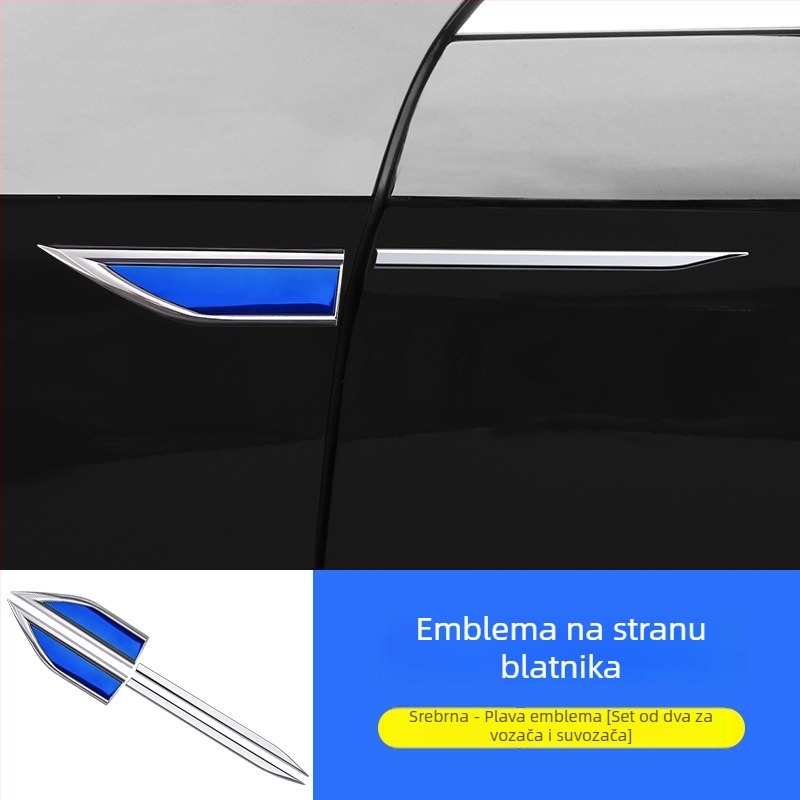 Naljepnica za blatnik automobila za Zhiji L6/L7/LS6/LS7, Bohanya, cinkovo-niklovano + nehrđajući čelik, uzorak pametne naljepnice, ljepilo