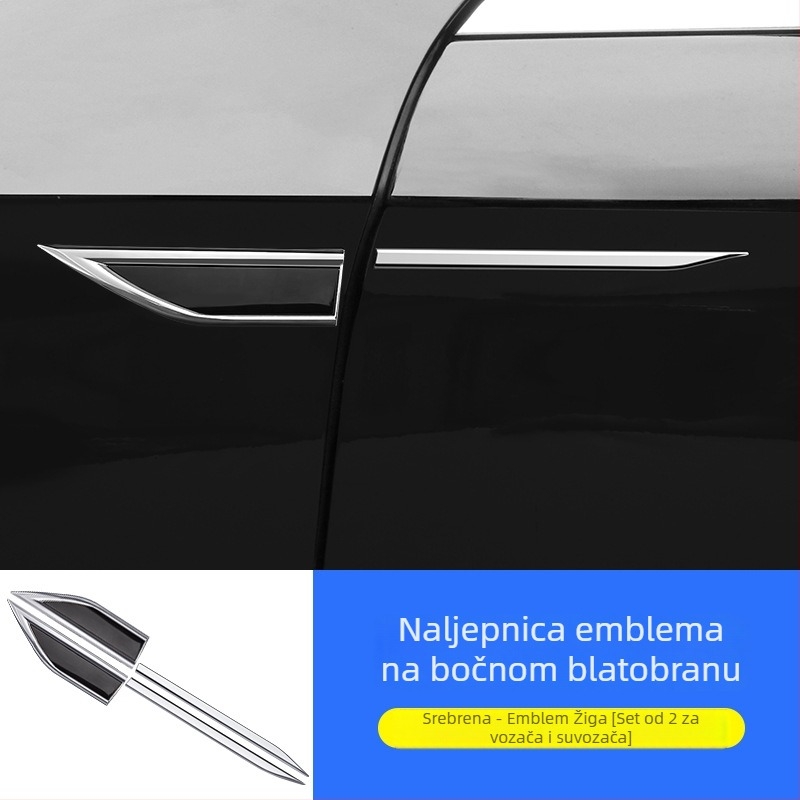 Naljepnica za blatnik automobila za Zhiji L6/L7/LS6/LS7, Bohanya, cinkovo-niklovano + nehrđajući čelik, uzorak pametne naljepnice, ljepilo