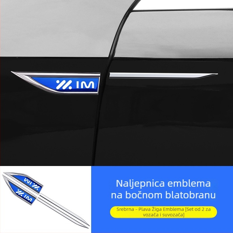 Naljepnica za blatnik automobila za Zhiji L6/L7/LS6/LS7, Bohanya, cinkovo-niklovano + nehrđajući čelik, uzorak pametne naljepnice, ljepilo