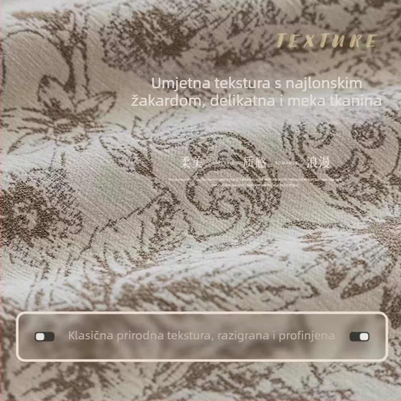 Blackout zavjesa u retro stilu, francuski Morris, chenille jacquard, za dnevnu sobu i spavaću sobu