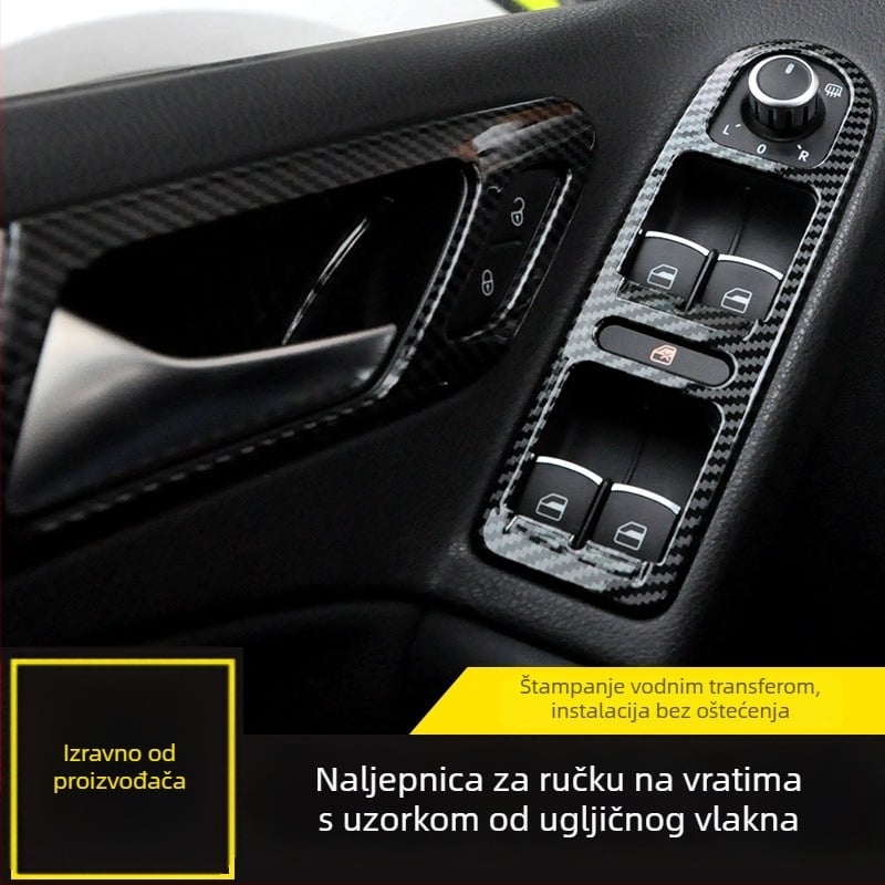 Unutarnja pločica od karbonskih vlakana za VW Golf 6/GTI – Dekorativni okvir ručke za vrata