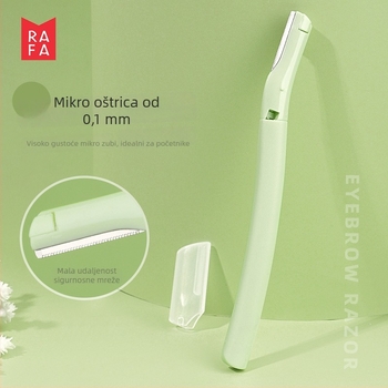 Rafa set za obrve: nož za obrve i škare, protiv ogrebotina, prenosni, model LS-19178, plast i nehrđajuće čelika